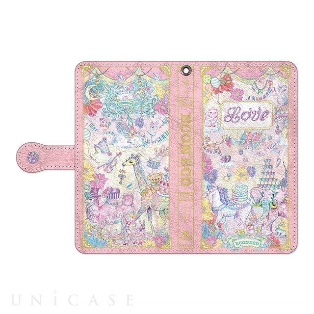 【マルチ スマホケース】econeco Folio Dairy Case マルチタイプ Love Book Pink