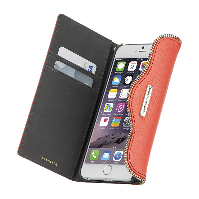 【iPhone6s/6 ケース】REBECCAMINKOFF Leather Folio Wristlet (Coral)サブ画像