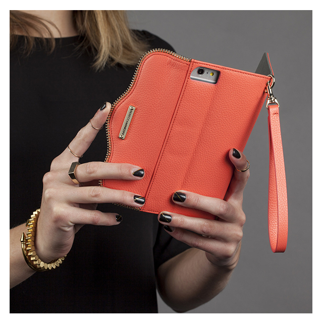 【iPhone6s/6 ケース】REBECCAMINKOFF Leather Folio Wristlet (Coral)サブ画像