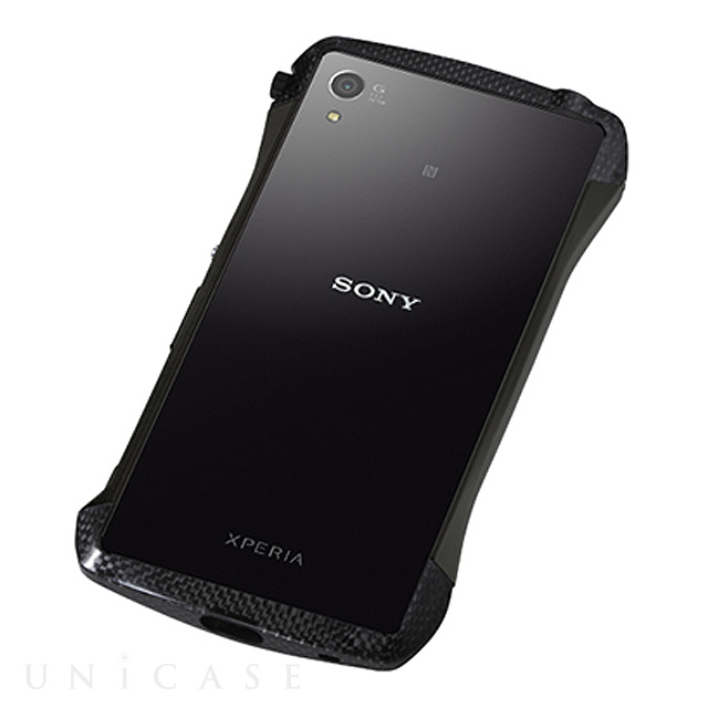 【XPERIA Z4 ケース】CLEAVE Carbon＆Aluminum Bumper “Hybrid” Black