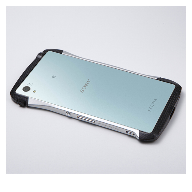 【XPERIA Z4 ケース】CLEAVE Carbon＆Aluminum Bumper “Hybrid” Silverサブ画像