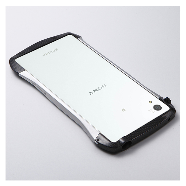 【XPERIA Z4 ケース】CLEAVE Carbon＆Aluminum Bumper “Hybrid” Silverサブ画像