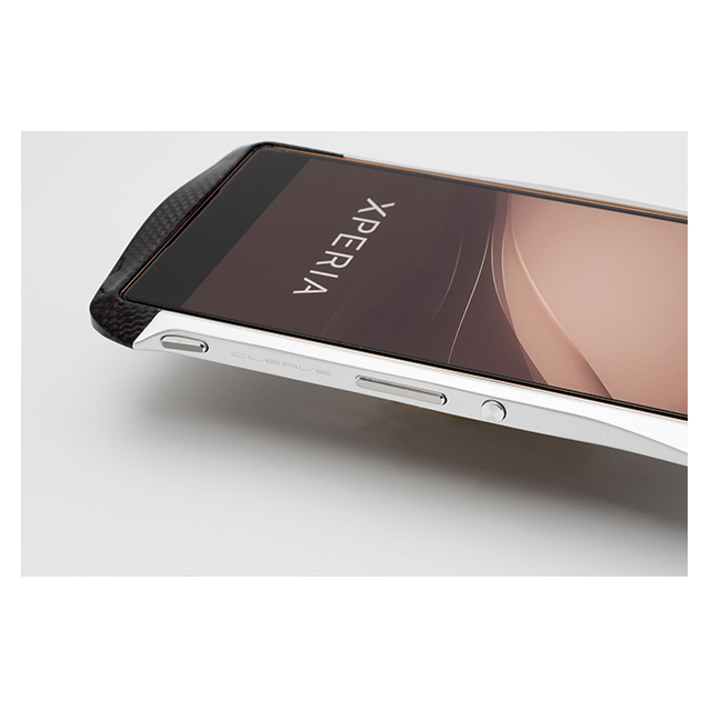 【XPERIA Z4 ケース】CLEAVE Carbon＆Aluminum Bumper “Hybrid” Silverサブ画像