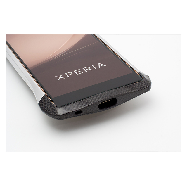 【XPERIA Z4 ケース】CLEAVE Carbon＆Aluminum Bumper “Hybrid” Silvergoods_nameサブ画像