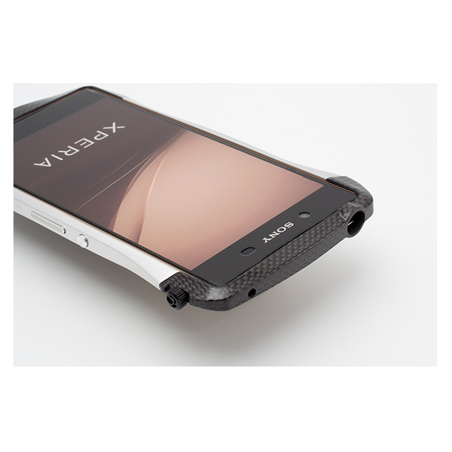 【XPERIA Z4 ケース】CLEAVE Carbon＆Aluminum Bumper “Hybrid” Silverサブ画像