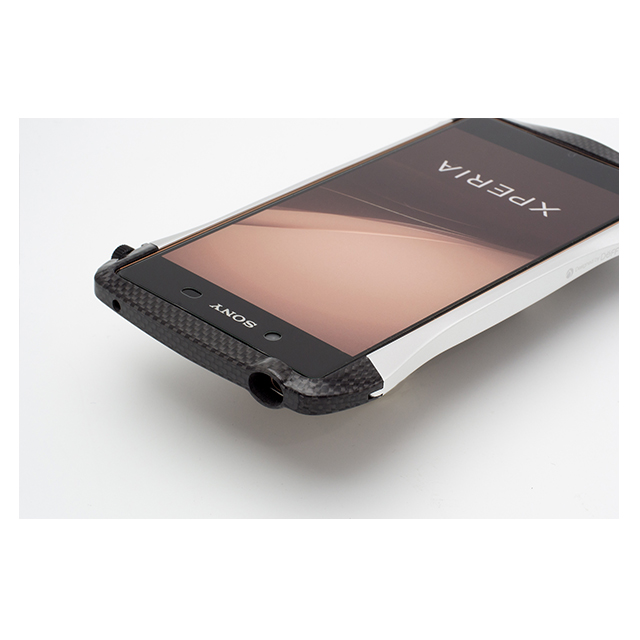 【XPERIA Z4 ケース】CLEAVE Carbon＆Aluminum Bumper “Hybrid” Silverサブ画像