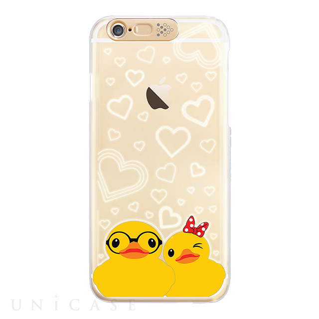 【iPhone6s/6 ケース】Clear Art イルミネーションケース (ゴールド/カップルダック)