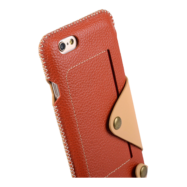 【iPhone6s/6 ケース】Premium Leather Case Latina Series (Orange Lychee)サブ画像