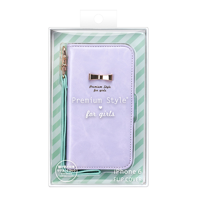 【iPhone6s/6 ケース】フリップカバー パステルリボン (パープル)goods_nameサブ画像