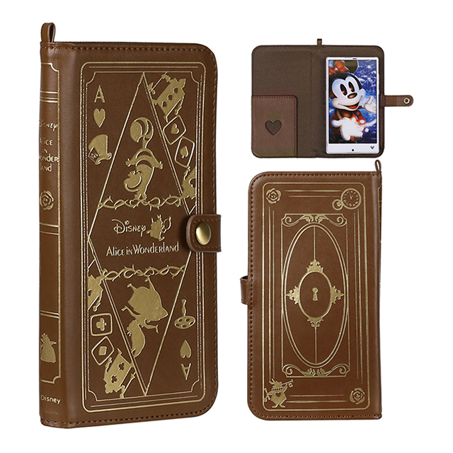 【マルチ スマホケース】ディズニーキャラクター/Old Book Case for スマートフォン/Lサイズ(アリス・イン・ワンダーランド/ブラウン)goods_nameサブ画像