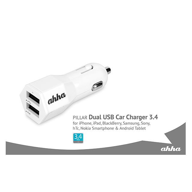 Dual USB Car Charger (PILLAR 3.4 (ホワイト)サブ画像