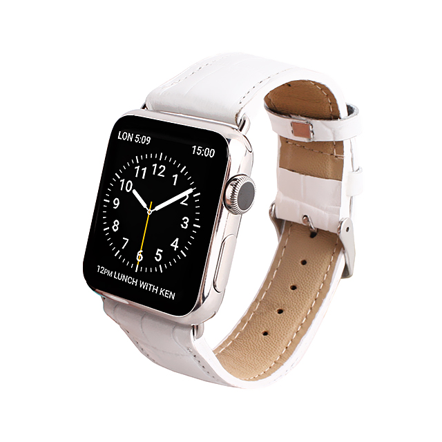 【Apple Watch バンド 44/42mm】クロコシリーズ (White Croco) for Apple Watch Series4/2/1サブ画像