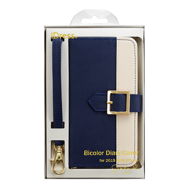 【iPhone6s/6 ケース】iDress Bicolor Diary Cover ネイビー×アイボリーgoods_nameサブ画像