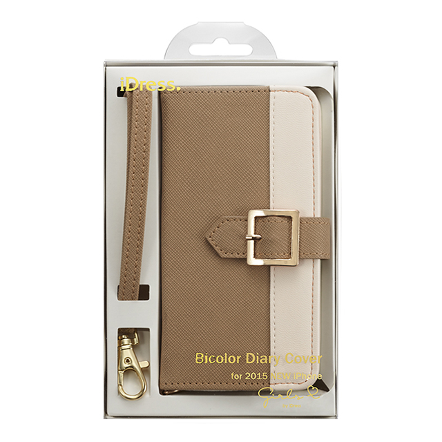 【iPhone6s/6 ケース】iDress Bicolor Diary Cover ベージュ×アイボリーサブ画像