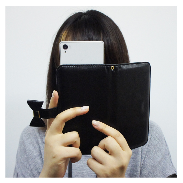 【マルチ スマホケース】Ribbon Diary Black for 5.5inchgoods_nameサブ画像