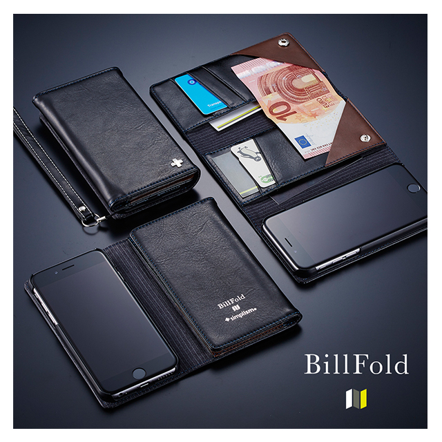 【iPhone6s/6 ケース】BillFold フリップノートカードケース (ブラック)サブ画像