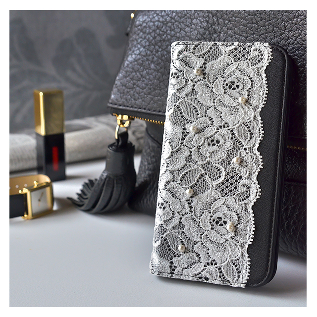 【iPhone6s/6 ケース】Lace Diary (ブラック)goods_nameサブ画像