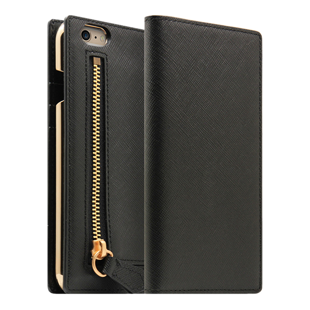【iPhone6s/6 ケース】Saffiano Zipper Case (ブラック)goods_nameサブ画像