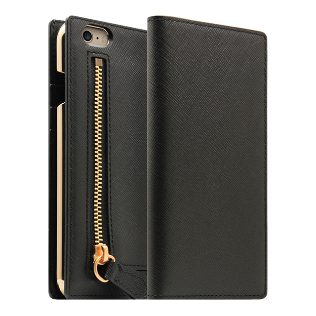 【iPhone6s/6 ケース】Saffiano Zipper Case (ブラック)サブ画像