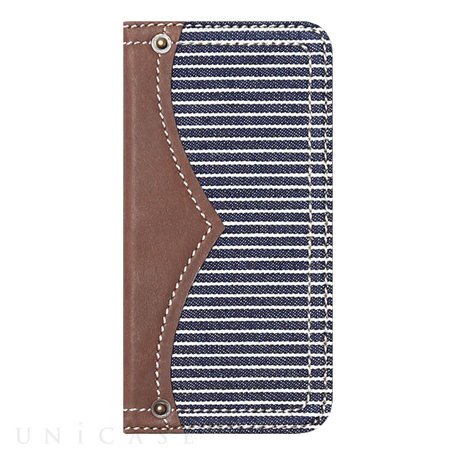 【iPhone6s/6 ケース】Denim Stripe Diary (ネイビー)