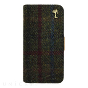 【iPhone6s/6 ケース】PEANUTS×Harris Tweed フリップケース (チェック[グリーン])