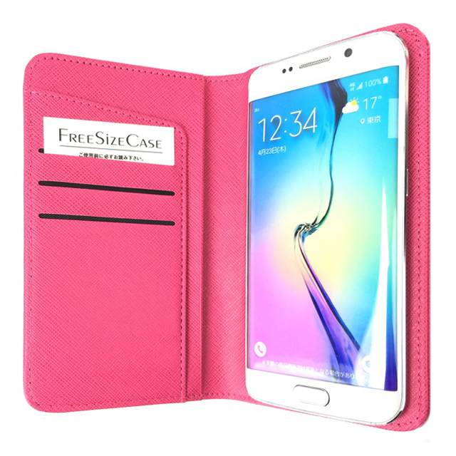 【マルチ スマホケース】Free Size Case Wallet (Ribbon Pink)goods_nameサブ画像