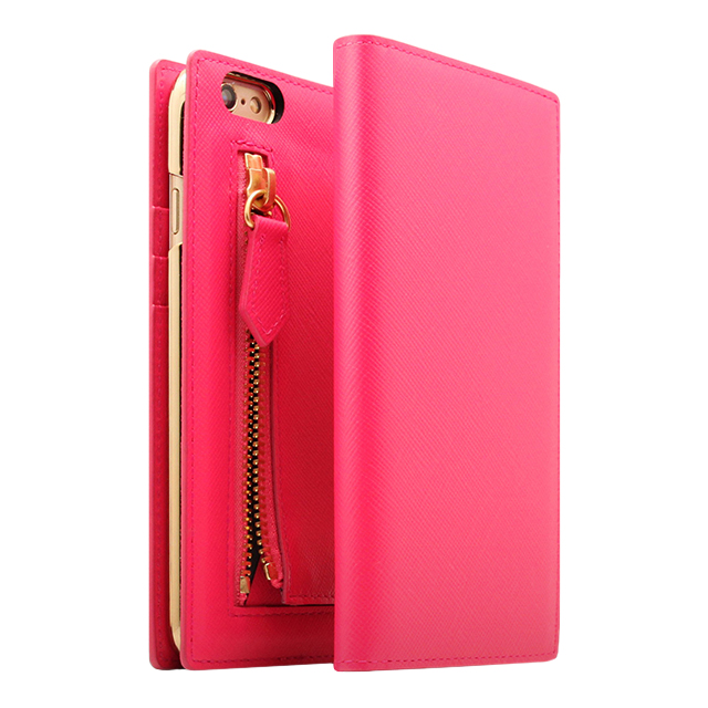 【iPhone6s Plus/6 Plus ケース】Saffiano Zipper Case (ホットピンク)goods_nameサブ画像