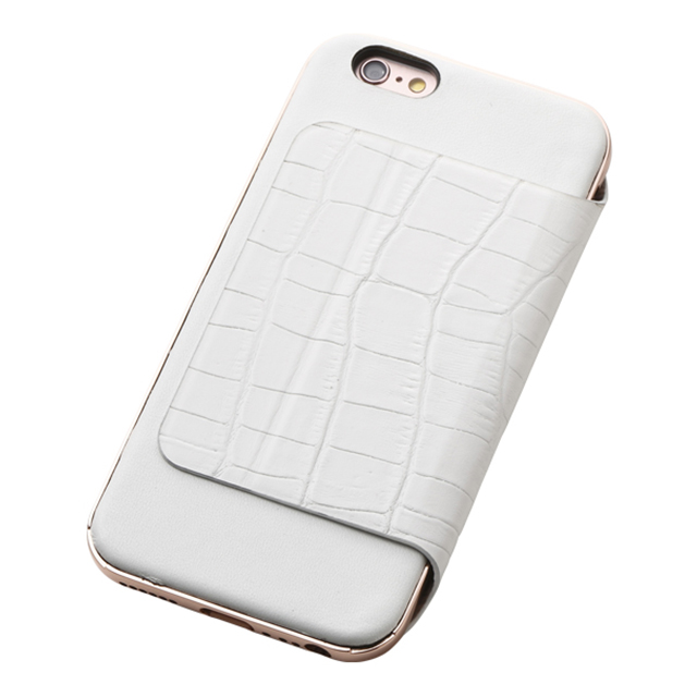 【iPhone6s Plus/6 Plus ケース】Hybrid Case UNIO Leather (クロコ型押ホワイト+ローズゴールド)goods_nameサブ画像