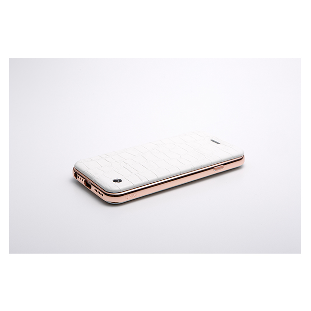 【iPhone6s Plus/6 Plus ケース】Hybrid Case UNIO Leather (クロコ型押ホワイト+ローズゴールド)goods_nameサブ画像