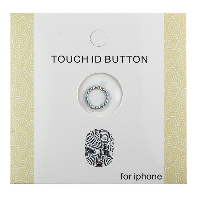 指紋認証対応Touch ID用ホームボタン保護シール キラキラ ラインストーンつき(オーロラ/ホワイト)goods_nameサブ画像