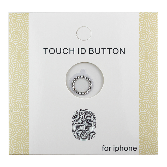 指紋認証対応Touch ID用ホームボタン保護シール キラキラ ラインストーンつき(シルバー/ホワイト)goods_nameサブ画像