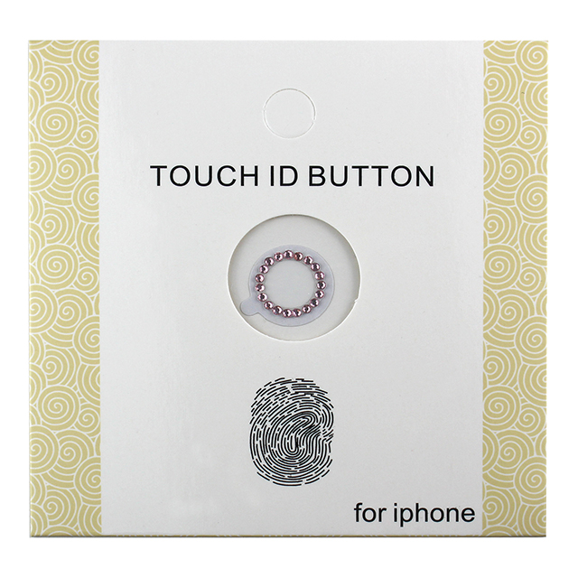 指紋認証対応Touch ID用ホームボタン保護シール キラキラ ラインストーンつき(ライトピンク/ホワイト)goods_nameサブ画像