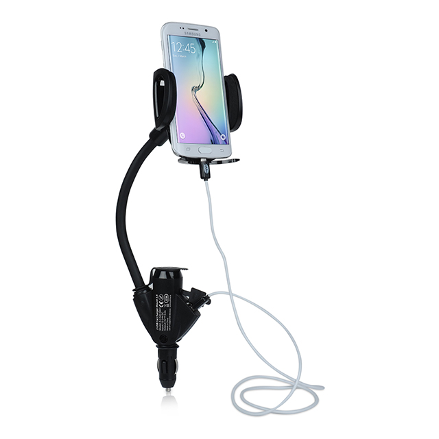 【カーチャージャー＆スタンド】2-USB Car Charger Mount 3.4 POWER HOLDER Casino (Black/Casino Black)サブ画像