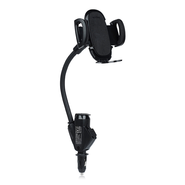 【カーチャージャー＆スタンド】2-USB Car Charger Mount 3.4 POWER HOLDER Casino (Black/Casino Black)サブ画像