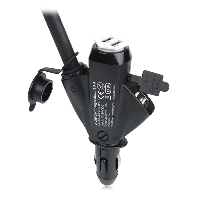 【カーチャージャー＆スタンド】2-USB Car Charger Mount 3.4 POWER HOLDER Casino (Black/Casino Black)goods_nameサブ画像