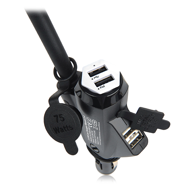 【カーチャージャー＆スタンド】2-USB Car Charger Mount 3.4 POWER HOLDER Casino (Black/Casino Black)サブ画像