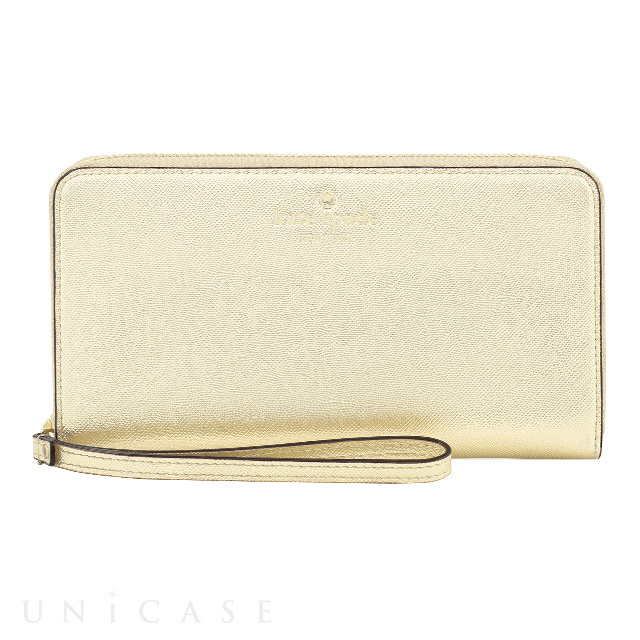 Zip Wristlet Fits Most Mobile Phones (Saffiano Gold)