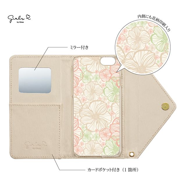 【iPhone6s/6 ケース】Girlsi 三つ折ダイアリーカバー (ベージュ)goods_nameサブ画像