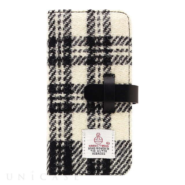 【iPhone6s Plus/6 Plus ケース】Harris Tweed Diary (ホワイト×ブラック)