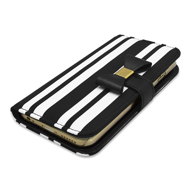 【iPhone6s/6 ケース】Ribbon Diary Stripe Black for iPhone6s/6サブ画像