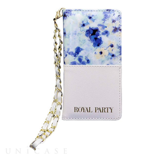 【iPhone6s/6 ケース】ROYAL PARTY 手帳型ケース 花総柄half (ブルー)