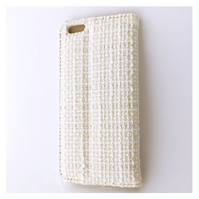 【iPhone6s/6 ケース】シンプルツイードブックケース (ホワイト)goods_nameサブ画像