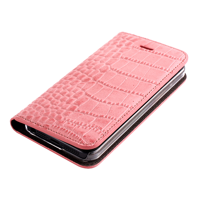 【iPhoneSE(第1世代)/5s/5 ケース】Vivid Croco Diary (ピンク)サブ画像