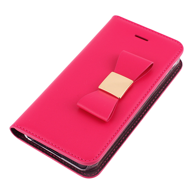 【iPhoneSE(第1世代)/5s/5 ケース】Ribbon Classic Diary (ホットピンク)goods_nameサブ画像