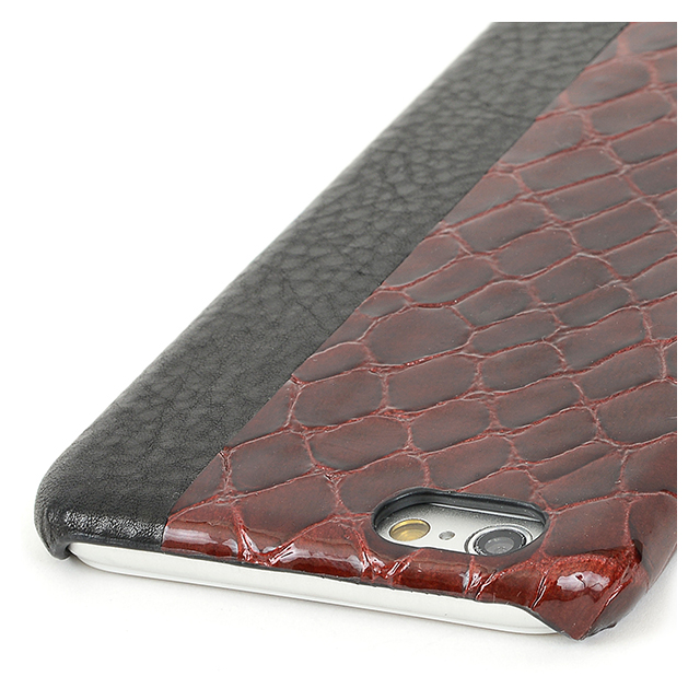 【iPhone6s/6 ケース】Ricco Double Leather Series (ワインレッド/ブラック)サブ画像