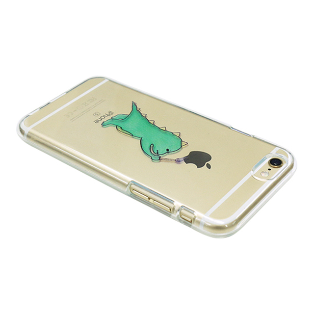 【iPhone6s/6 ケース】ソフトクリアケース (お絵かきザウルス/グリーン)サブ画像