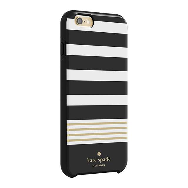 【iPhone6s/6 ケース】Hybrid Hardshell Case (Stripe 2 Black/White/Gold Foil)サブ画像