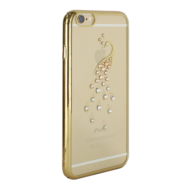 【iPhone6s/6 ケース】Rhinestone Rear Cover Case with Genuine SWAROVSKI Crystal Elements (Peacock/Clear/Gold)goods_nameサブ画像