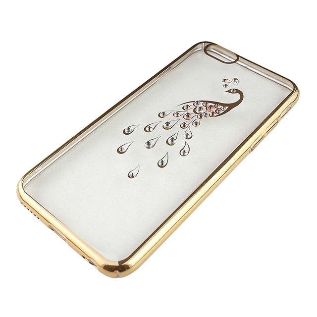 【iPhone6s/6 ケース】Rhinestone Rear Cover Case with Genuine SWAROVSKI Crystal Elements (Peacock/Clear/Gold)サブ画像