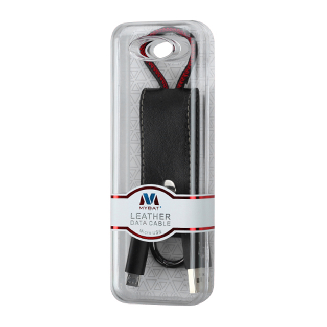 Leather MicroUSB Data Cable with Key Chain (Black)サブ画像